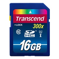 TRANSCEND SDHC karta 16GB Premium, Class 10 UHS-I, 300X (45MB/s)