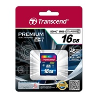 TRANSCEND SDHC karta 16GB Premium, Class 10 UHS-I, 300X (45MB/s)