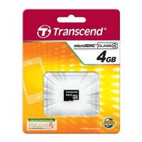 TRANSCEND MicroSDHC karta 4GB Class 4, bez adaptéru