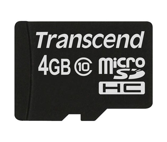 TRANSCEND MicroSDHC karta 4GB Class 10, bez adaptéru