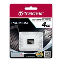 TRANSCEND MicroSDHC karta 4GB Class 10, bez adaptéru