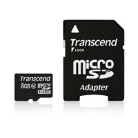 TRANSCEND MicroSDHC karta 8GB Class 10 + adaptér