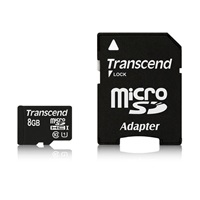 TRANSCEND MicroSDHC karta 8GB Premium, Class 10 UHS-I 300x + adaptér