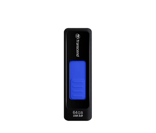 TRANSCEND Flash Disk 64GB JetFlash®760, USB 3.0 (R:80/W:25 MB/s) černá/tmavě modrá