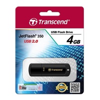 TRANSCEND Flash Disk 4GB JetFlash®350, USB 2.0 (R:13/W:4 MB/s) černá