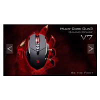 A4tech BLOODY V7 herní myš, až 3200DPI, V-Track technologie, 160KB paměť, USB, CORE 2, kovové podložky