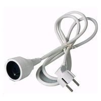 PREMIUMCORD Prodlužovací přívod 230V 2m, 1 zásuvka (M/F) bílá