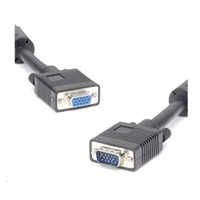 PREMIUMCORD Kabel VGA prodlužovací 3m (HD15M/F, dvojité stínění, feritová jádra), černý