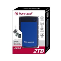 TRANSCEND externí HDD USB 3.0 StoreJet 25H3B, 2TB, Blue (nárazuvzdorný)