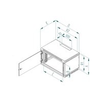 TRITON 19" jednodílný rozvaděč 9U/400mm, 6 pozic pro ventilátory
