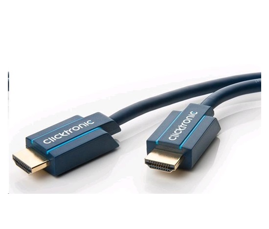 CLICTRONIC Kabel HQ HDMI 3m High Speed + Ethernet (v1.4) 3D, zlacené konektory, dvojité stínění, záruka 10 let