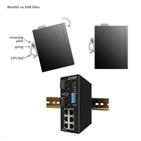 Planet switch IGS-801T, průmysl.verze 8x10/100/1000, DIN, IP30, -40 až 75°C, 12-48V