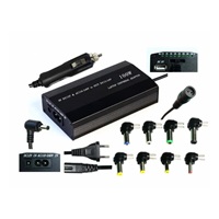 EUROCASE univerzální napájecí adaptér 100W, AC 110-240V/CAR DC 12V, DC 12- 20, 9 koncovek