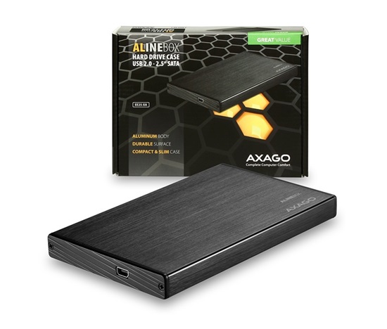 AXAGON EE25-XA, USB2.0 - SATA, 2.5" aluminiowa obudowa zewnętrzna