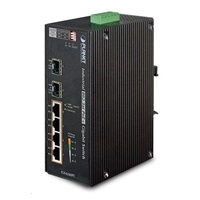 Planet IGS-624HPT, PoE switch 4x 1000Base-T, 2x SFP 100/1000Base-X, 802.3at 120W, DIN,IP30, -40 až +75st.C