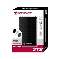 TRANSCEND externí HDD USB 3.1 StoreJet 25A3, 2TB, Black (nárazuvzdorný, 256-bit AES)