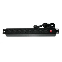 19" rozvodný panel XtendLan 8x230V, ČSN, vypínač, indikátor napětí, kabel 1,8m, výška 1,5U