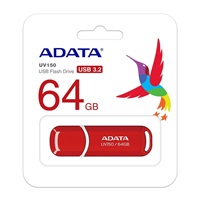ADATA Flash Disk 64GB UV150, USB 3.1 Dash Drive (R:90/W:20 MB/s) červená