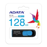 ADATA Flash Disk 128GB UV128, USB 3.1 Dash Drive (R:90/W:40 MB/s) černá/modrá