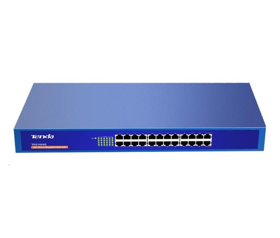 Tenda TEG1024G 24-Port Gigabit Ethernet Switch, 10/100/1000 Mb/s, Rackmount