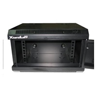 XtendLan 10" nástěnný rozvaděč 4U 350x280, nosnost 50 kg, dveře z plexiskla, svařovaný, černý