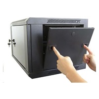 XtendLan 19" nástěnný rozvaděč 6U 600x450, nosnost 60 kg, skleněné kouřové dveře, svařovaný, černý