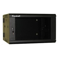 XtendLan 19" dvoudílný nástěnný rozvaděč 9U 600x550, nosnost 60 kg, skleněné dveře, svařovaný,černý
