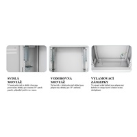 TRITON SHA rozvaděč hybridní na zeď, 4U svisle, 2U vodorovně, nosnost 30kg