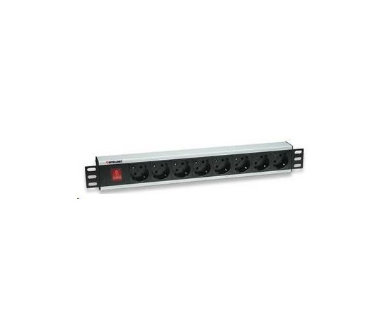 Intellinet 19" Rackmount 8-Way Power Strip - German Type, rozvodný panel, 8x DE zásuvka, 3m kabel