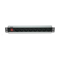 Intellinet 19" Rackmount 8-Way Power Strip - German Type, rozvodný panel, 8x DE zásuvka, 3m kabel