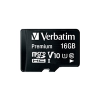 VERBATIM MicroSDHC karta 16GB Premium, U1 + SD adaptér