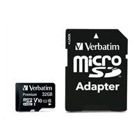 VERBATIM MicroSDHC karta 32GB Premium, U1 + SD adaptér