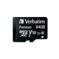 VERBATIM MicroSDXC karta 64GB Premium, U1 + adaptér