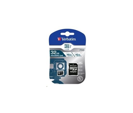 VERBATIM MicroSDHC karta 32GB Pro, U3 + adaptér