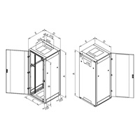 TRITON 19" stojanový rozvaděč 42U/600x800, rozebíratelný