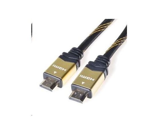 PREMIUMCORD Gold HDMI High Speed + Ethernet kabel (v1.4), opletený, zlacené konektory, 3m
