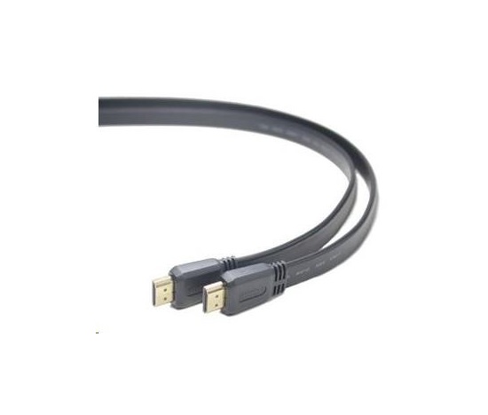 PREMIUMCORD HDMI High Speed + Ethernet plochý kabel, zlacené konektory, 1m