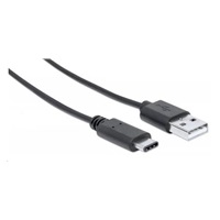 MANHATTAN Kabel USB 2.0 C, C Male / A Male, 1m, černý