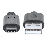 MANHATTAN Kabel USB 2.0 C, C Male / A Male, 1m, černý