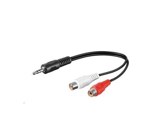 PREMIUMCORD Kabel audio 3,5mm Jack - 2x Cinch 20cm (M/F, stereo)