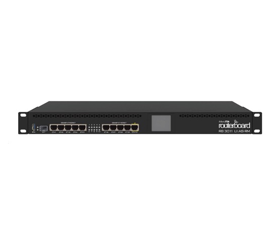 MikroTik RouterBOARD RB3011UiAS-RM, dual-core 1.4GHz CPU, 1GB RAM, 10x LAN, 1x SFP, 1x USB 3.0, vč. L5 licence