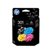 HP 301 Ink Cartridge Combo 2-Pack, N9J72AE (190 / 165 pages)