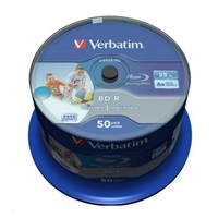 VERBATIM BD-R SL Datalife HTL (50-pack)Blu-Ray/Spindle/6x/25GB Wide Printable