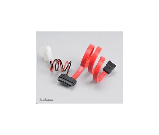 AKASA kabel SATA kombinovany kabel pro připojení slim DVD a BR mechanik, 40cm