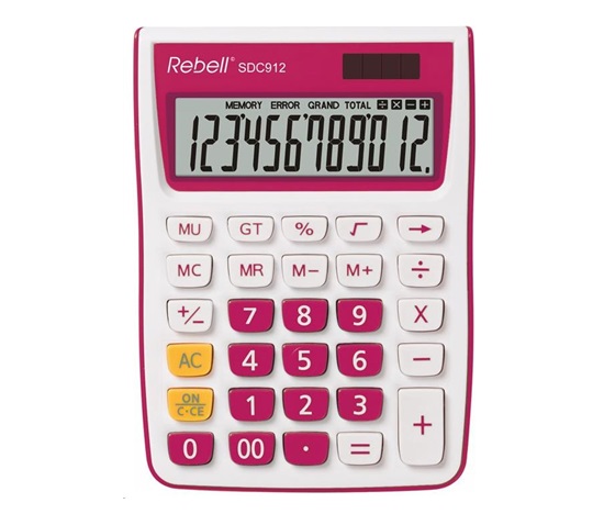 REBELL kalkulačka - SDC912 PK - růžová