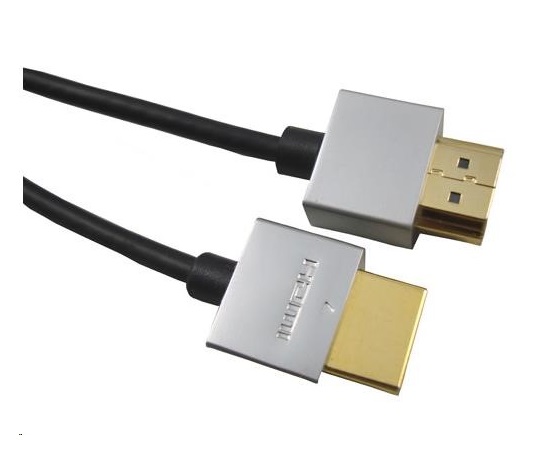 PREMIUMCORD Kabel Slim HDMI kabel, 0,5m, High Speed + Ethernet (v1.4), zlacené konektory