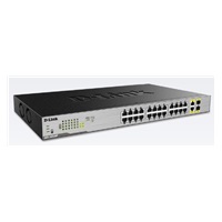 D-Link DGS-1026MP 26-Port Gigabit PoE Switch, 24x gigabit PoE RJ45, 2x gigabit RJ45/SFP, PoE budget 370W