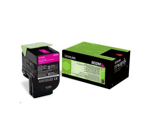 LEXMARK magenta toner 802M pro CX310/410/510 z programu Lexmark Return (1000 stran)