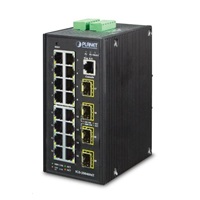 Planet IGS-20040MT, 16X 1000BASE-T, 4X SFP, DIN, IP30, -40 AŽ 75°C, WEB/SNMPV3, VLAN, IGMPV3, ESD+EFT, IPV6