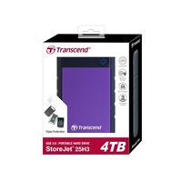 TRANSCEND externí HDD USB 3.1 StoreJet 25H3P, 4TB, Purple (nárazuvzdorný)